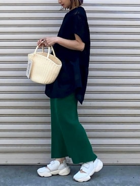 「カコバッグ」｜「アイテム（スカート）」を使った、SIZUさん（レディース・156cm）の春コーディネート