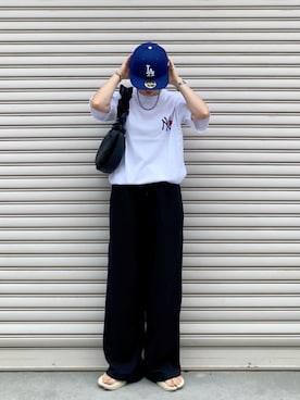 「アイテム（スウェットパンツ）」を使った、SIZUさん（レディース・156cm）の夏コーディネート