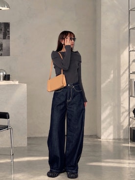 「Onitsuka Tiger（オニツカタイガー）のアイテム」を使った、SIZUさん（レディース・156cm）の秋コーディネート