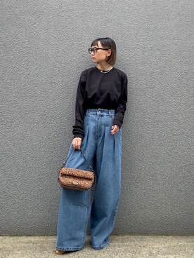 「アイテム（メガネ）」を使った、SIZUさん（レディース・156cm）の秋コーディネート