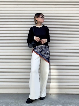 「アイテム（スウェットパンツ）」を使った、SIZUさん（レディース・156cm）の秋コーディネート