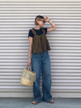 「ビスチェ」｜SIZUさん（レディース・156cm）の夏コーディネート