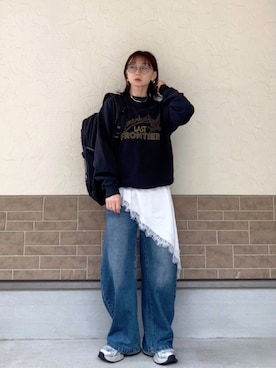 「schott（ショット）のアイテム（トップス）」を使った、SIZUさん（レディース・156cm）の春コーディネート