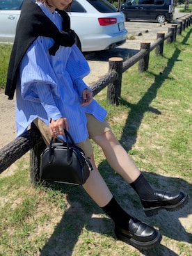 「reca（レカ）のボリューム袖タックブラウス（シャツ/ブラウス）」を使った、SIZUさん（レディース・156cm）の秋コーディネート