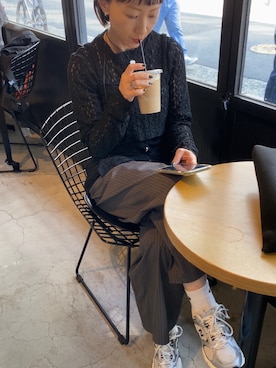 「アイテム（レッグウェア）」を使った、SIZUさん（レディース・156cm）の秋コーディネート