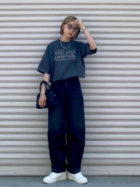 「FREAK'S STORE（フリークスストア）のアイテム（ボストンバッグ）」を使った、SIZUさん（レディース・156cm）の春コーディネート