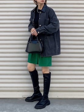 「Ungrid（アングリッド）のアイテム（ボストンバッグ）」を使った、SIZUさん（レディース・156cm）の秋コーディネート