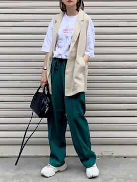 「GLOSTER（グロスター）のアイテム」を使った、SIZUさん（レディース・156cm）の春コーディネート