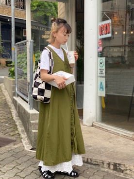 「Simplicite（サンプリシテ）のアイテム」を使った、SIZUさん（レディース・156cm）の春コーディネート