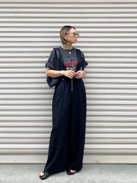 「アイテム（サロペット/オーバーオール）」を使った、SIZUさん（レディース・156cm）の夏コーディネート
