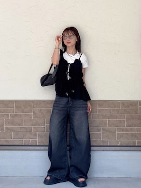 「TIDEWAY（タイドウェイ）のアイテム」を使った、SIZUさん（レディース・156cm）の夏コーディネート