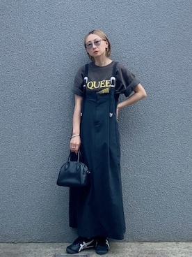 「アイテム（ジャンパースカート）」を使った、SIZUさん（レディース・156cm）の夏コーディネート