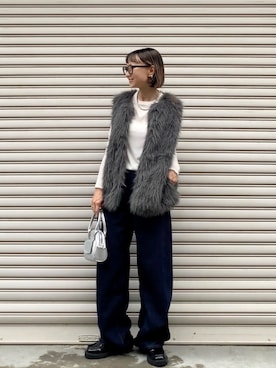 「アイテム（メガネ）」を使った、SIZUさん（レディース・156cm）の秋コーディネート