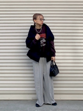 「ALLIED FEATHER+DOWN（アライドフェザーダウン）のアイテム」を使った、SIZUさん（レディース・156cm）の冬コーディネート