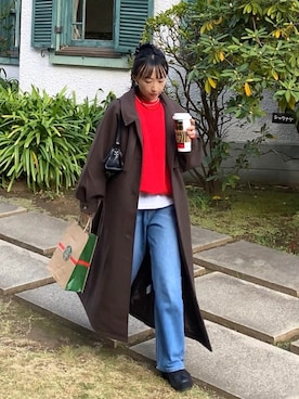 「アイテム（口紅/リップティント/グロス）」を使った、SIZUさん（レディース・156cm）の冬コーディネート