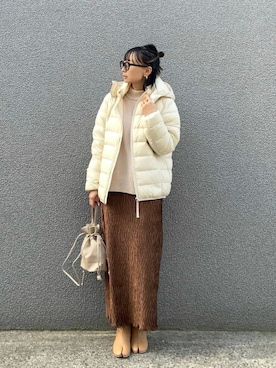 「アイテム（ダウンジャケット/コート）」を使った、SIZUさん（レディース・156cm）の秋コーディネート