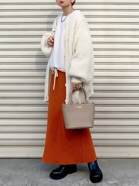 「ISOOK（アイスー）のアイテム」を使った、SIZUさん（レディース・156cm）の冬コーディネート