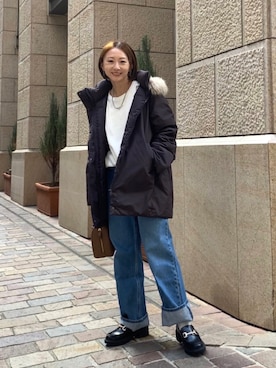 「UNIQLO（ユニクロ）のアイテム（ダウンジャケット/コート）」を使った、SIZUさん（レディース・156cm）の秋コーディネート