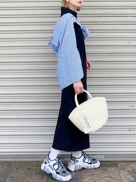 「GRL（グレイル）のアイテム（レッグウェア）」を使った、SIZUさん（レディース・156cm）の春コーディネート