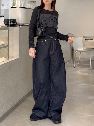 「SEN TOKYO（セントーキョー）の全骨格対応で着回し自在ギャザーフリルビスチェ　パーティー ドレス 結婚式 お呼ばれ オケージョン（キャミソール）」を使った、SIZUさん（レディース・156cm）の秋コーディネート