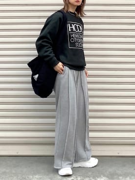 「Champion（チャンピオン）のアイテム」を使った、SIZUさん（レディース・156cm）の冬コーディネート