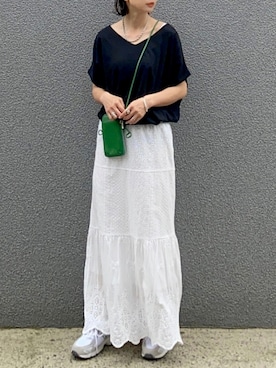 「アイテム（財布）」を使った、SIZUさん（レディース・156cm）の夏コーディネート