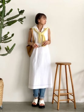 「UNIQLO（ユニクロ）のアイテム（ワンピース/ドレス）」を使った、SIZUさん（レディース・156cm）の春コーディネート