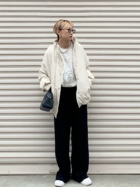 「tiptop（ティップトップ）のアイテム（ブルゾン）」を使った、SIZUさん（レディース・156cm）の秋コーディネート