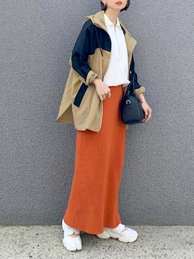 「春カラー」｜「アイテム（マウンテンパーカー）」を使った、SIZUさん（レディース・156cm）の春コーディネート