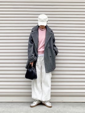 「DISCOAT（ディスコート）の【WEB限定】リブシアーロングスリーブ（Tシャツ/カットソー）」を使った、SIZUさん（レディース・156cm）の秋コーディネート