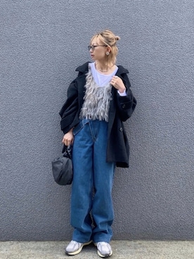 「アイテム（ピーコート）」を使った、SIZUさん（レディース・156cm）の秋コーディネート