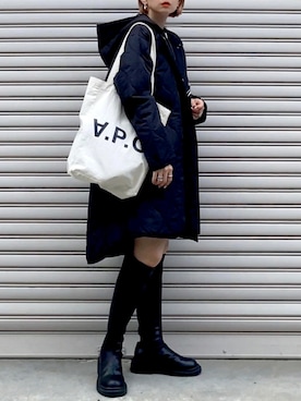 「Anss.me（アンスミー）のアイテム（その他アウター）」を使った、SIZUさん（レディース・156cm）の秋コーディネート