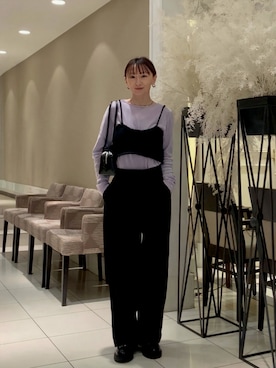 「GU（ジーユー）のアイテム（パンツ）」を使った、SIZUさん（レディース・156cm）の春コーディネート