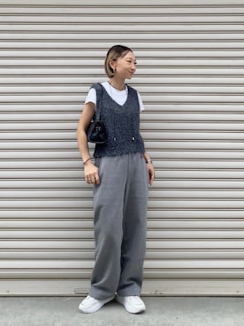 「アイテム（スウェットパンツ）」を使った、SIZUさん（レディース・156cm）の夏コーディネート