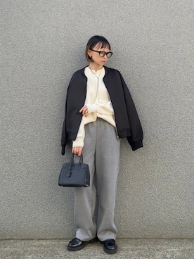 「アイテム（MA-1）」を使った、SIZUさん（レディース・156cm）の秋コーディネート