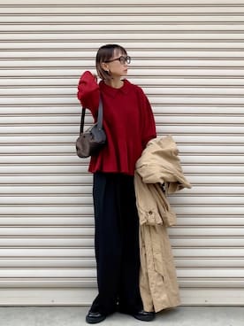 「アイテム（トレンチコート）」を使った、SIZUさん（レディース・156cm）の秋コーディネート