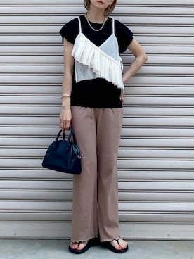 「FREAK'S STORE（フリークスストア）のアイテム（ボストンバッグ）」を使った、SIZUさん（レディース・156cm）の夏コーディネート