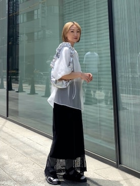 「NANO universe（ナノユニバース）のアイテム」を使った、SIZUさん（レディース・156cm）の春コーディネート