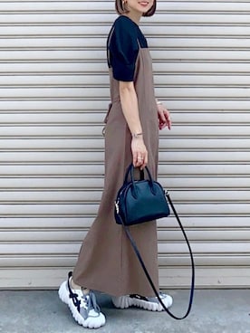 「JUNOAH（ジュノア）のアイテム（オールインワン・サロペット）」を使った、SIZUさん（レディース・156cm）の夏コーディネート