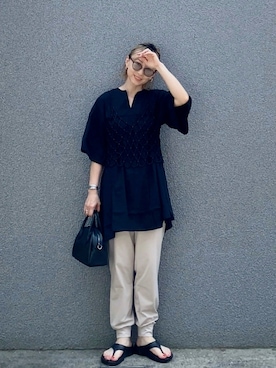 「FREAK'S STORE（フリークスストア）のアイテム（ボストンバッグ）」を使った、SIZUさん（レディース・156cm）の夏コーディネート