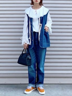 「FREAK'S STORE（フリークスストア）のアイテム（ベスト）」を使った、SIZUさん（レディース・156cm）の夏コーディネート