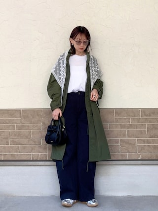 「BEAMS BOY（ビームスボーイ）の【1/15再値下げ】ソロテックス M-65 パーカ（モッズコート）」を使った、SIZUさん（レディース・156cm）の春コーディネート