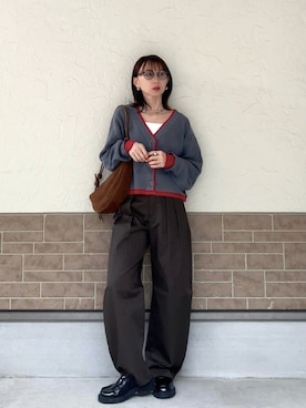 「タックワイドパンツ」｜SIZUさん（レディース・156cm）の春コーディネート