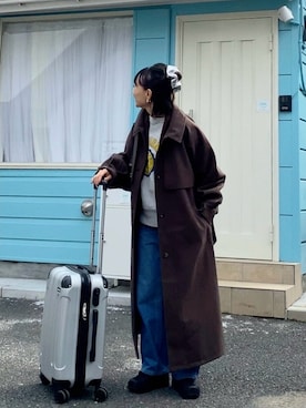 「アイテム（ヘアアクセサリー）」を使った、SIZUさん（レディース・156cm）の秋コーディネート