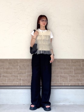 「TIDEWAY（タイドウェイ）のアイテム」を使った、SIZUさん（レディース・156cm）の夏コーディネート
