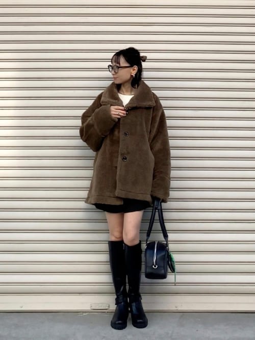 セール】【notch. by KASUMI】 ボアスタンドジャケット（ブルゾン