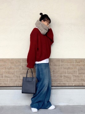 「アイテム（メイクアップ）」を使った、SIZUさん（レディース・156cm）の冬コーディネート