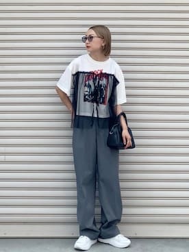 「FREAK'S STORE（フリークスストア）のアイテム（ボストンバッグ）」を使った、SIZUさん（レディース・156cm）の夏コーディネート