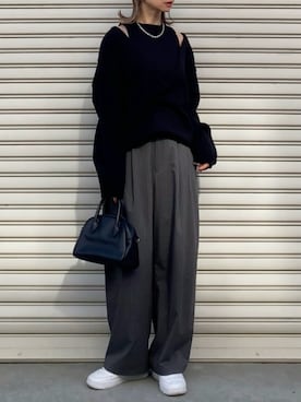 「ANGIE（アンジー）のアイテム」を使った、SIZUさん（レディース・156cm）の冬コーディネート