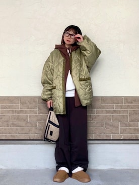 「アイテム（スウェットパンツ）」を使った、SIZUさん（レディース・156cm）の秋コーディネート